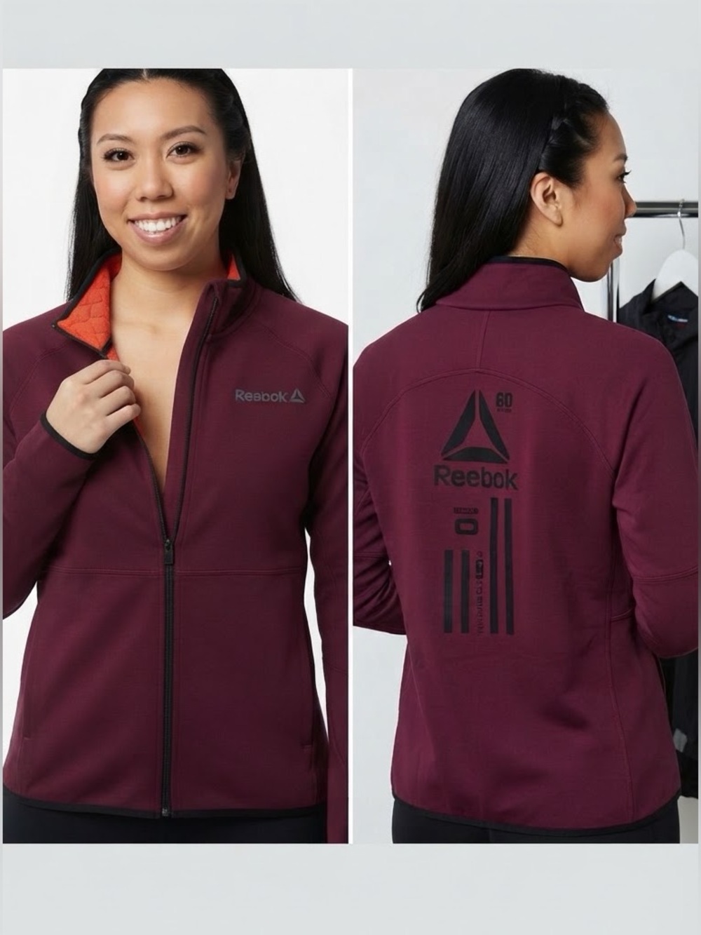 Reebok Activewear Zip-Up Jacket – Maroon / Burgundy